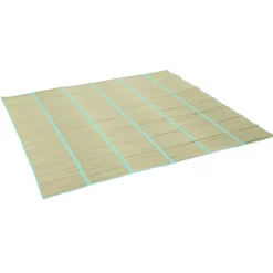 Natte de plage 2 personnes Funky paille naturel et vert 180x180cm