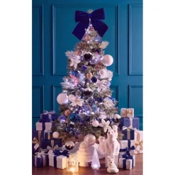 Noeud décoratif XL velours bleu 40x40cm < Gifi New