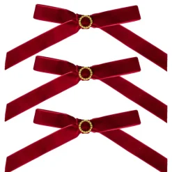 Noeud de Noël velours rouge x3 L12cm < Gifi Best