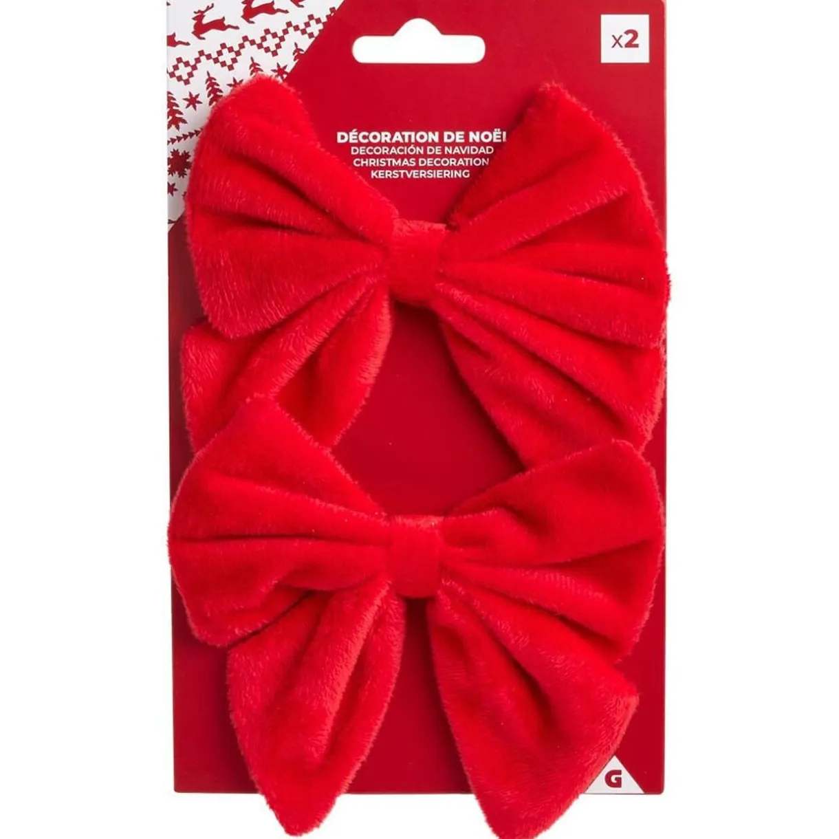 Noeud de Noël velours rouge x2 - 12xH13cm < Gifi Clearance