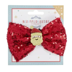Noeud papillon Noël ajustable pailleté 8x12cm (2 modèles rouge ou vert) < Gifi Outlet
