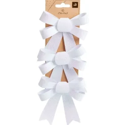 Noeud à suspendre pailleté blanc iridescent x3