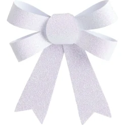 Noeud à suspendre pailleté blanc iridescent x3
