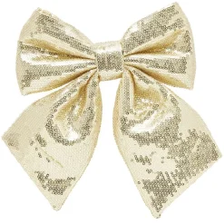 Noeud à suspendre sequin doré 23xH25cm