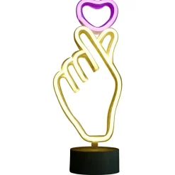 Néon LED à poser forme main avec coeur 17x23,5cm < Gifi Best
