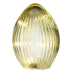 oeuf décoratif lumineux à LED en verre Ø7,5xH10cm (4 modèles)
