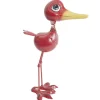 Oiseau décoratif en métal rouge 26x20xH41cm