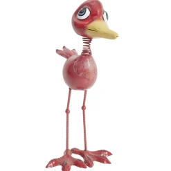 Oiseau décoratif en métal rouge 26x20xH41cm