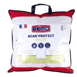 Oreiller carré moelleux polyester blanc Acar'Protect 60x60cm < Gifi Outlet