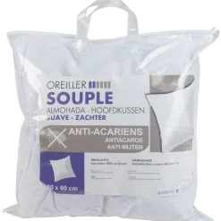 Oreiller souple blanc carré anti acariens < Gifi Best