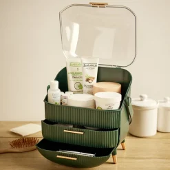 Organisateur cosmétiques 1 compartiments et 2 tiroirs 28,6x18,5xH37cm (2 modèles) < Gifi Best