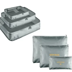 Organisateur de voyage x6 polyester gris < Gifi