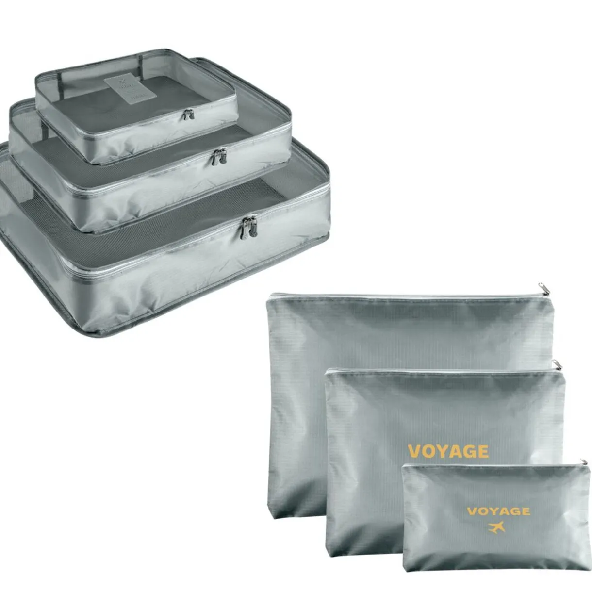 Organisateur de voyage x6 polyester gris < Gifi