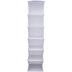 Organisateur de vêtements Blanc - 6 niveaux - 30x30xH128 cm