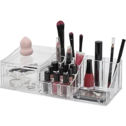 Organisateur à maquillage 2 tiroirs et compartiments transparent < Gifi Discount