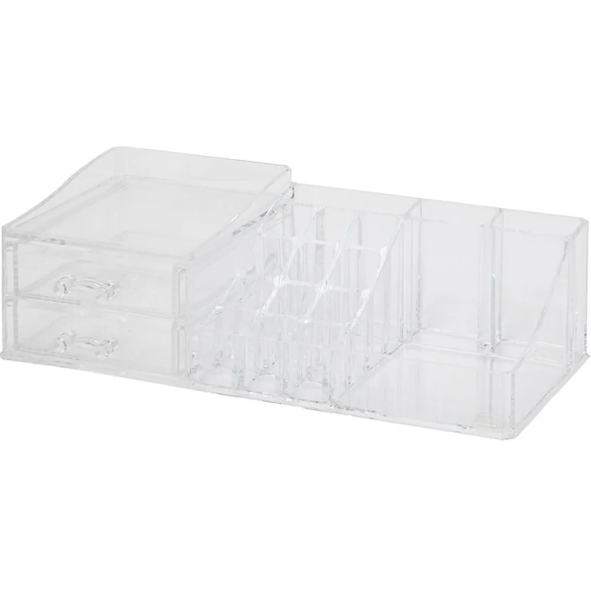 Organisateur à maquillage 2 tiroirs et compartiments transparent < Gifi Discount