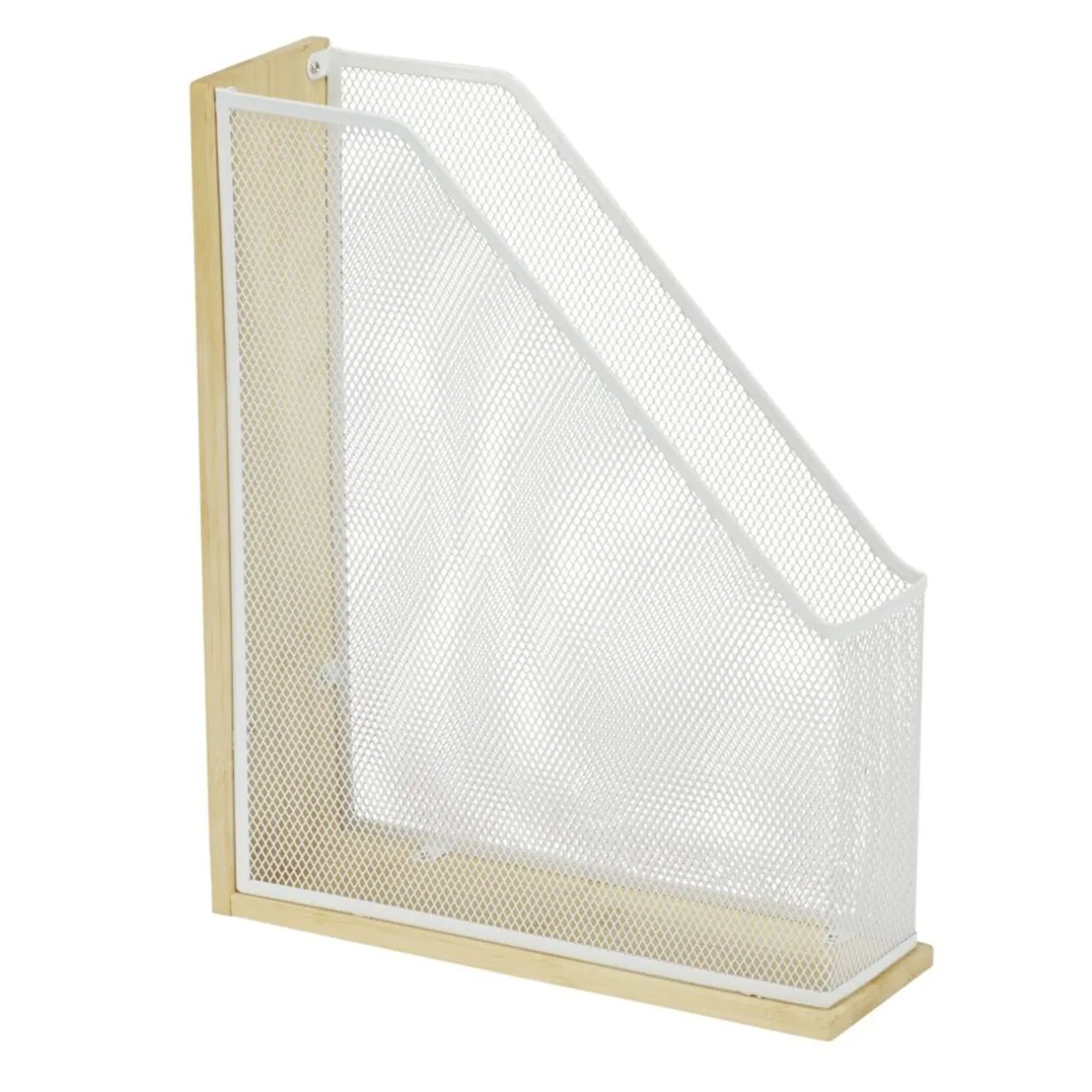 Organiseur de bureau pour documents bambou et métal 26,5x9xH33cm < Gifi