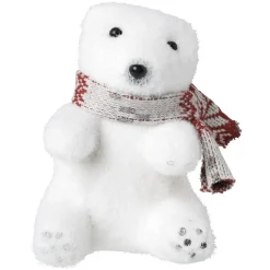 Ours blanc assis avec écharpe à poser < Gifi Online