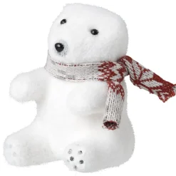 Ours blanc assis avec écharpe à poser < Gifi Online