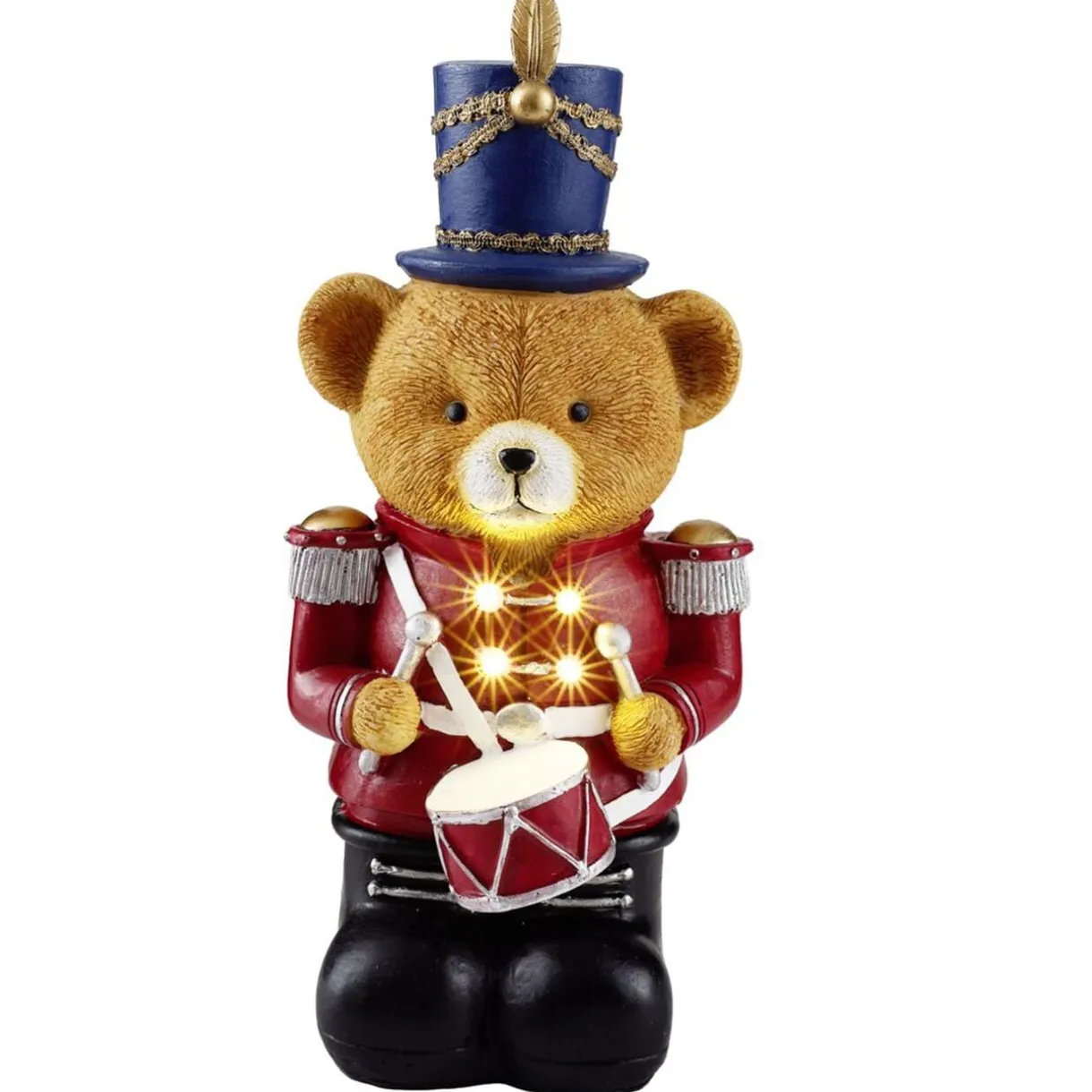 Ours de Noël LED avec tambour 14x13xH24cm (2 modèles) < Gifi Sale
