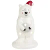 Ours de Noël lumineux 1LED céramique blanc H14,5cm < Gifi Online