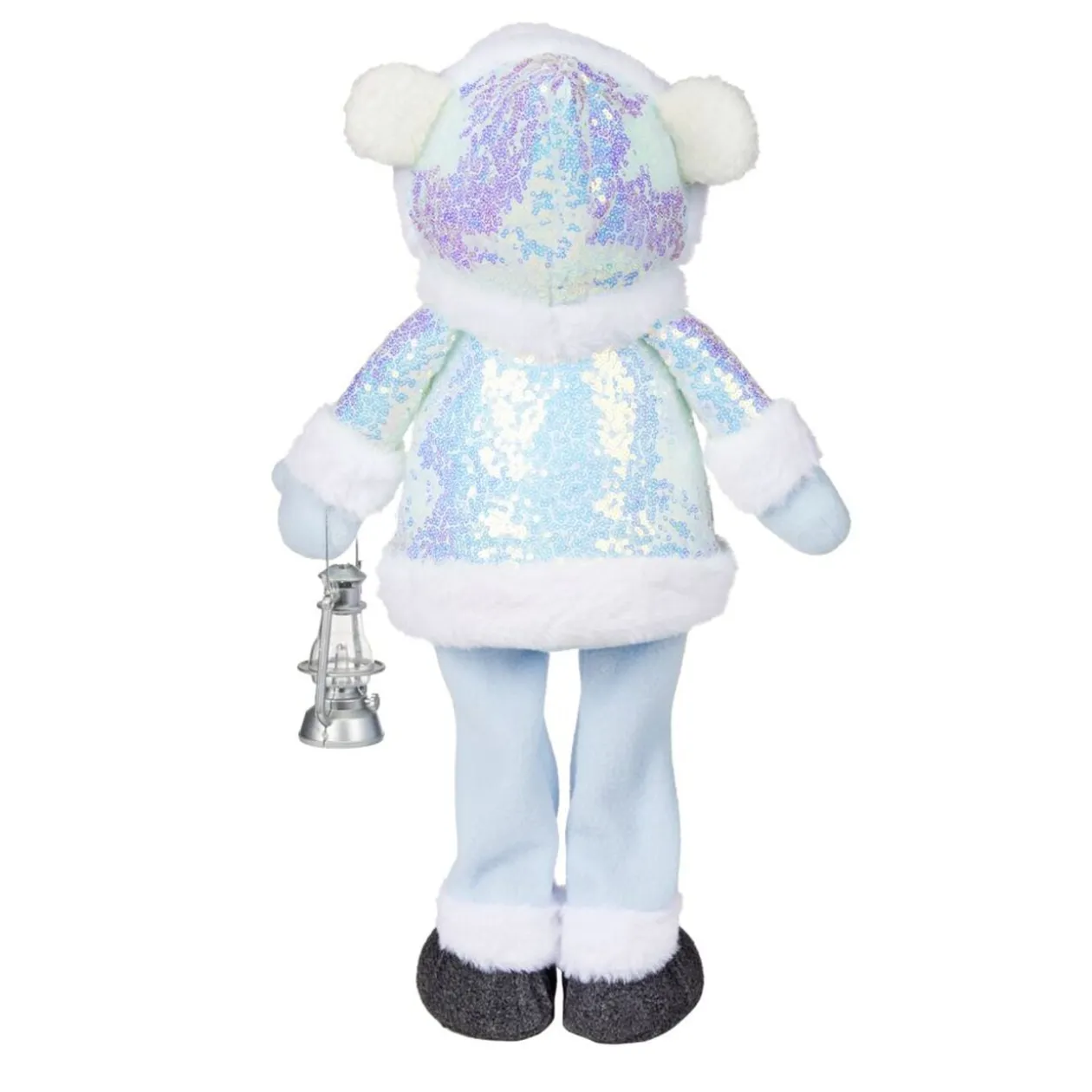 Ours de Noël à poser bleu ciel H52 cm