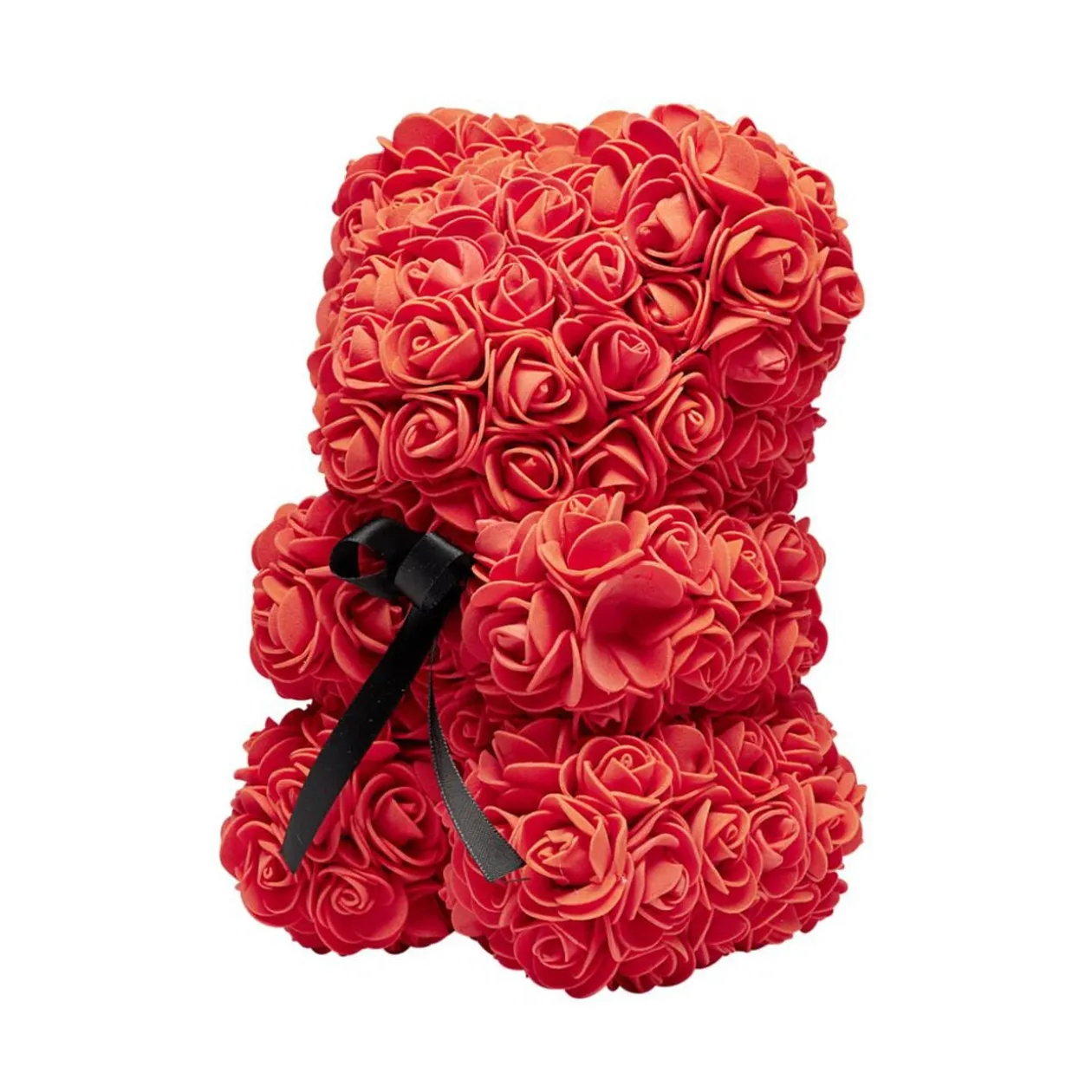 Ourson bouton de rose rouge 15x16xH23cm