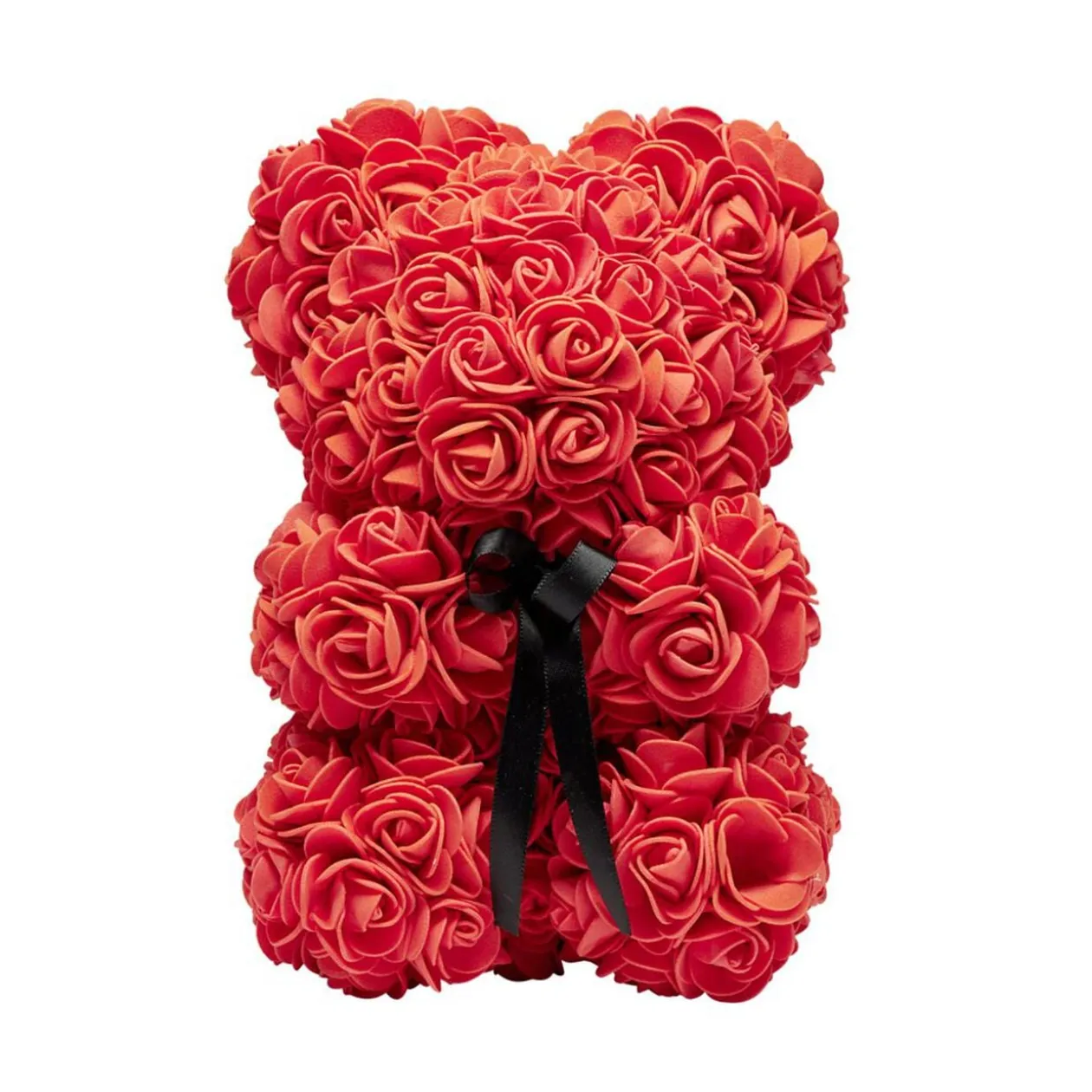 Ourson bouton de rose rouge 15x16xH23cm