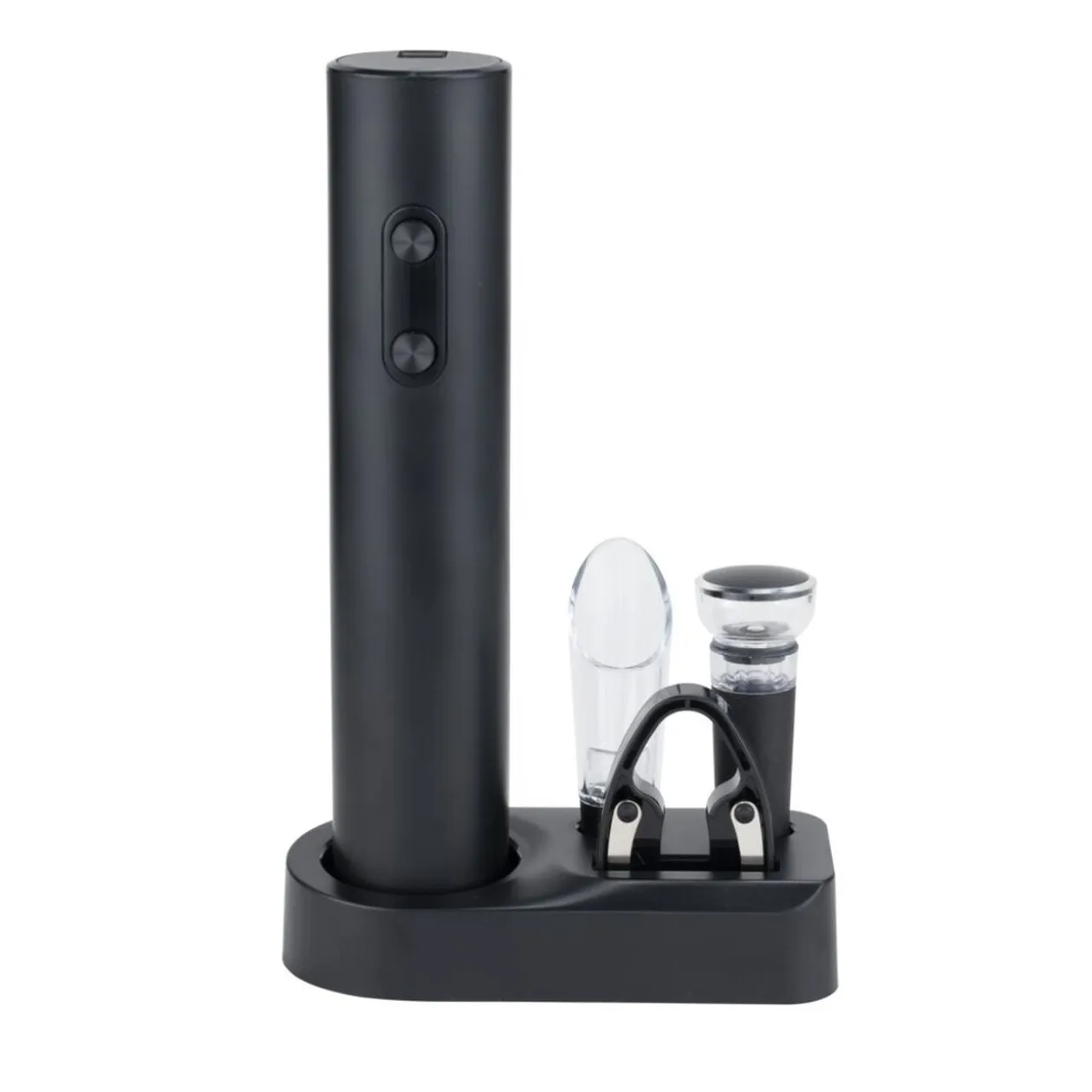 Ouvre bouteille électrique avec accessoires et support 14x7xH26cm