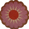 Paillasson coco rond forme fleur Ø60cm (2 modèles marron ou rose) < Gifi