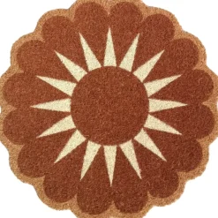 Paillasson coco rond forme fleur Ø60cm (2 modèles marron ou rose) < Gifi