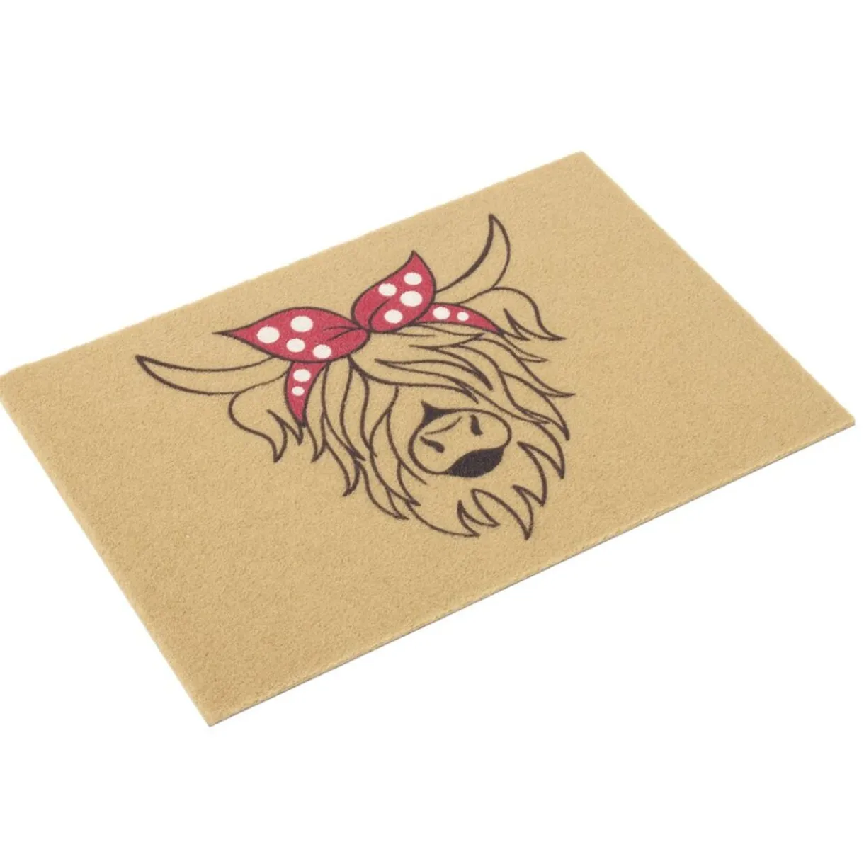 Paillasson motif vache Highland extérieur abrité marron et rouge 40x60cm < Gifi Discount