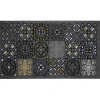 Paillasson rectangulaire noir design carreau de ciment 70x40 cm