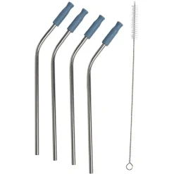 Paille en inox réutilisable avec embout en silicone x4 < Gifi Online