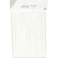 Paille en papier blanche x100
