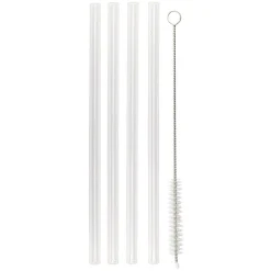 Paille en verre x4 et goupillon inox