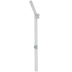 Paille en verre x4 réutilisable décor noeud rose avec brosse goupillon L20cm < Gifi