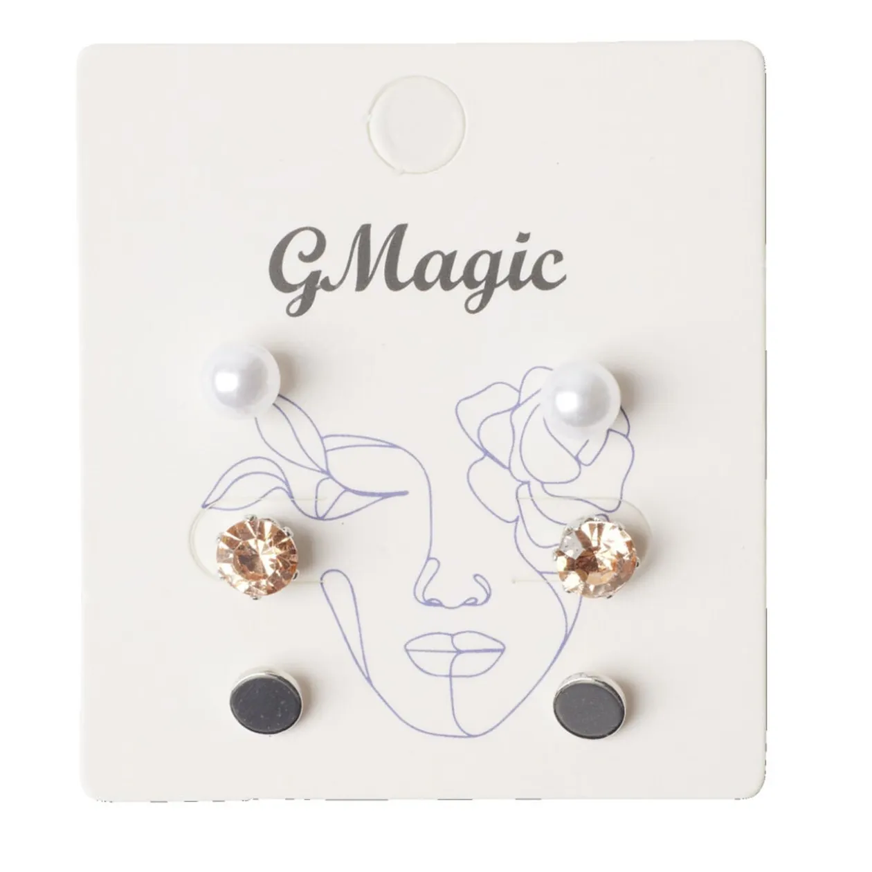 Paire de boucles d'oreilles femme puces x3 en métal Ø1cm (3 modèles)
