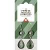 Paire de boucles d'oreilles pendantes L6,5cm (3 modèles)