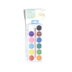 Palette de peinture avec pinceau 12 couleurs < Gifi Hot