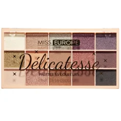Palette 15 ombres à paupières délicatesse Miss Europe N°01 marron