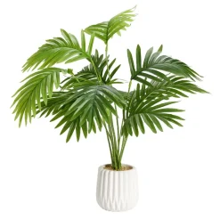 Palmier artificiel branches dans pot blanc H68cm < Gifi New