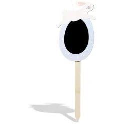 Pancarte bois et ardoise oeuf avec lapin de Pâques H60cm < Gifi