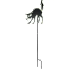 Pancarte décoration extérieure Halloween métal gris H91cm