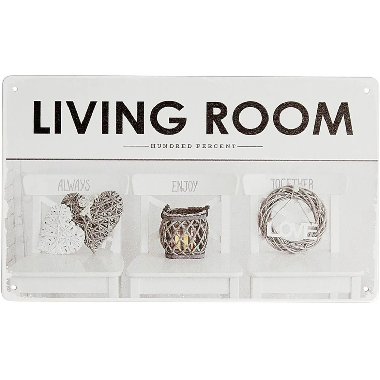 Pancarte décorative pièces de la maison en métal