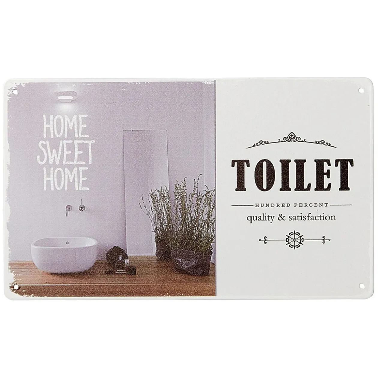 Pancarte décorative pièces de la maison en métal