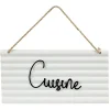 Pancarte décorative pièces de la maison en métal blanc < Gifi Outlet