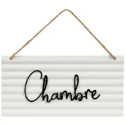 Pancarte décorative pièces de la maison en métal blanc < Gifi Outlet
