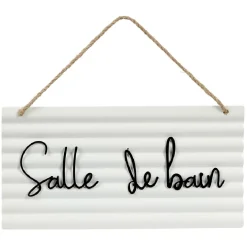 Pancarte décorative pièces de la maison en métal blanc < Gifi Outlet