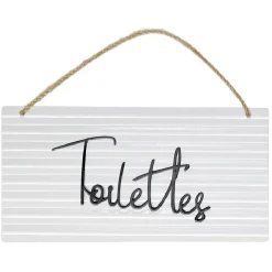 Pancarte décorative pièces de la maison en métal blanc < Gifi Outlet